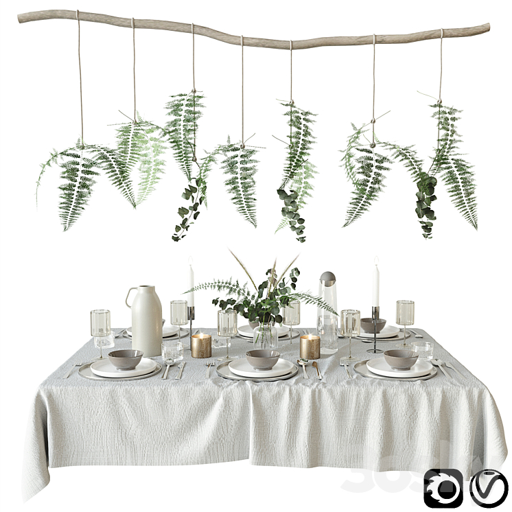 TABLEWARE WITH FERN 
