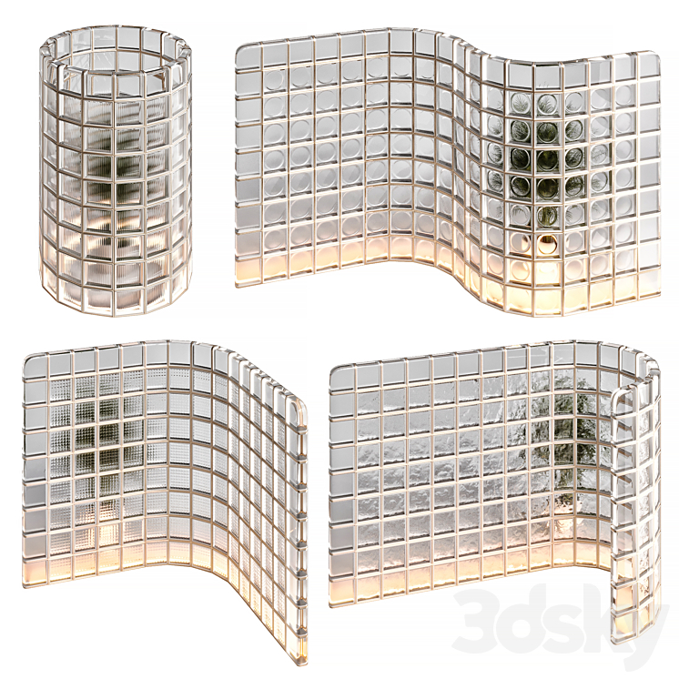 GLASS BLOCKS PARTITION ZIG ZAG 