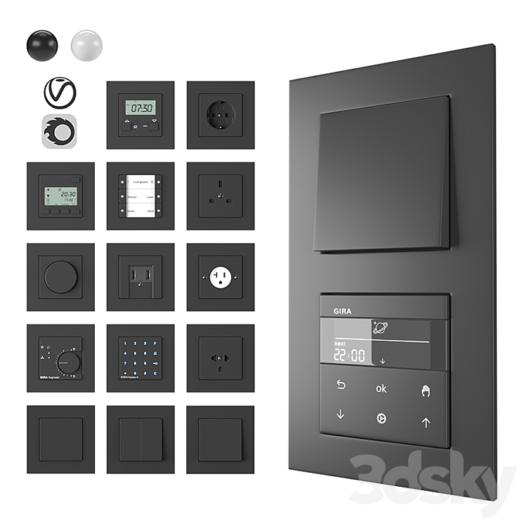 ELECTRONICS GIRA E2 FLAT INSTALLATION 