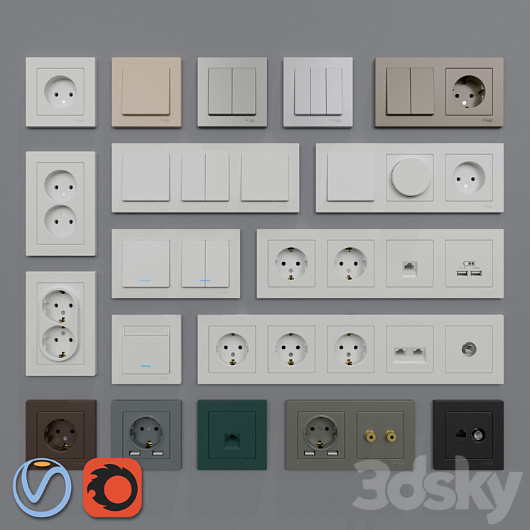 SOCKETS AND SWITCHES SCHNEIDER ELECTRIC ATLAS DESIGN 
