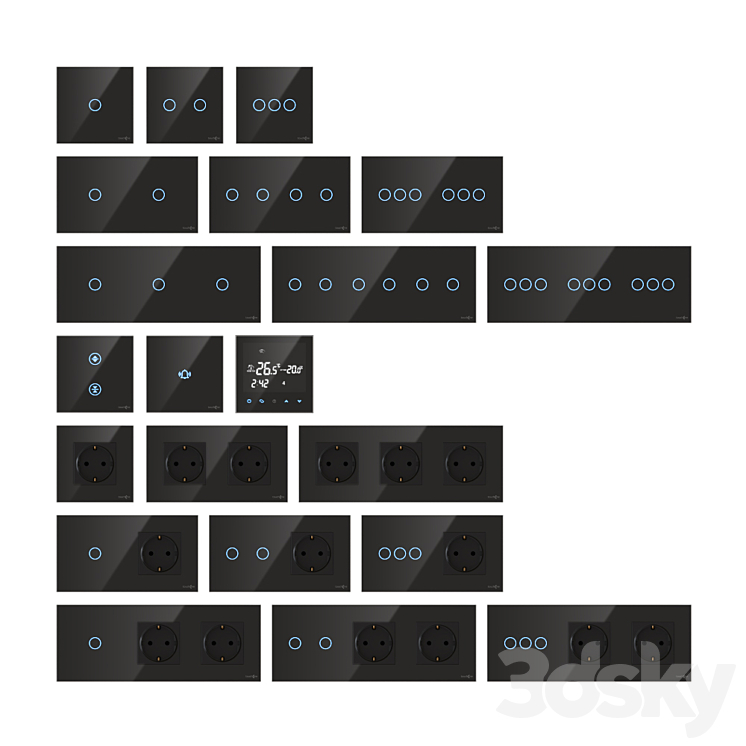 TOUCHME SOCKETS AND SWITCHES BLACK 