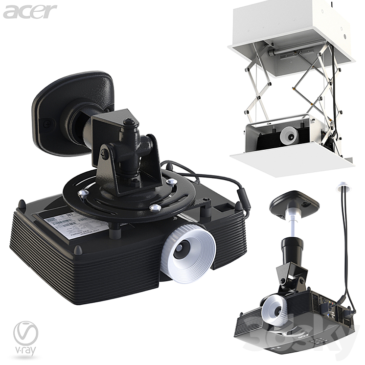THE PROJECTOR ON THE BRACKET 