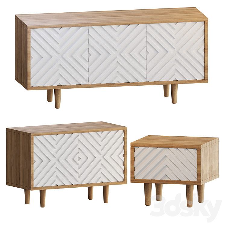 CABINET OSOBICA MOUNT NO2 AND BEDSIDE TABLE 