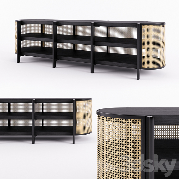 CANE LOW CABINET 