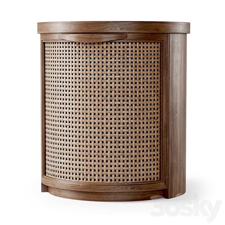 WOODEN SIDE TABLE RATTAN BEDSIDE TABLE 