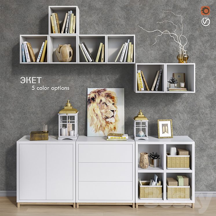 MODULAR FURNITURE IKEA ACCESSORIES AND DECOR SET 9 
