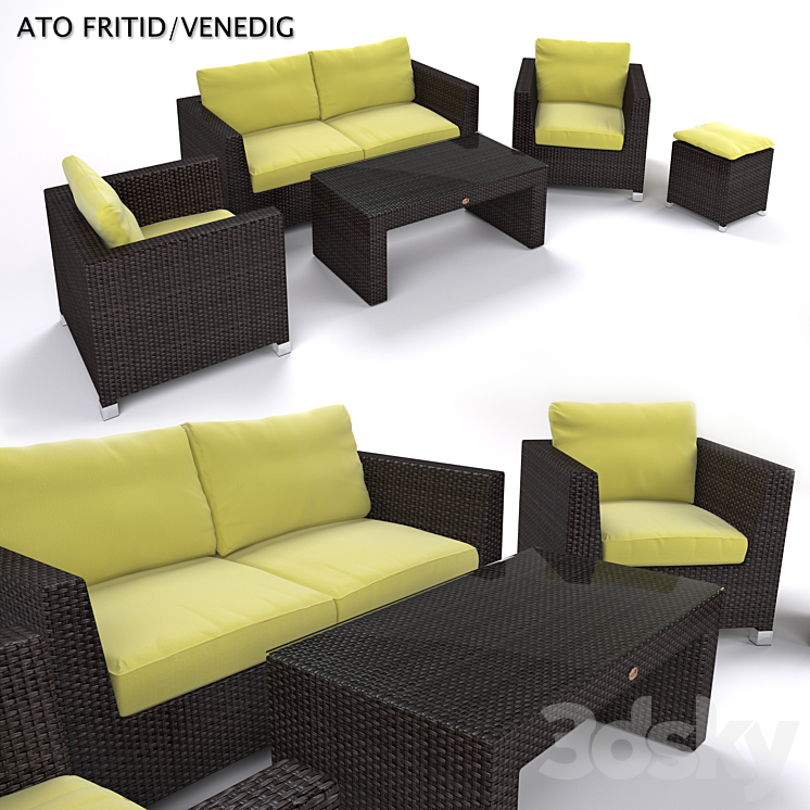 ATO VENEDIG SET OF ARTIFICIAL RATTAN 