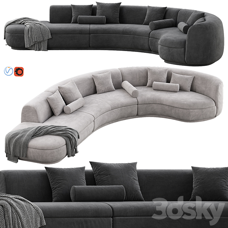 BAXTER PIAF SOFA SET 3 