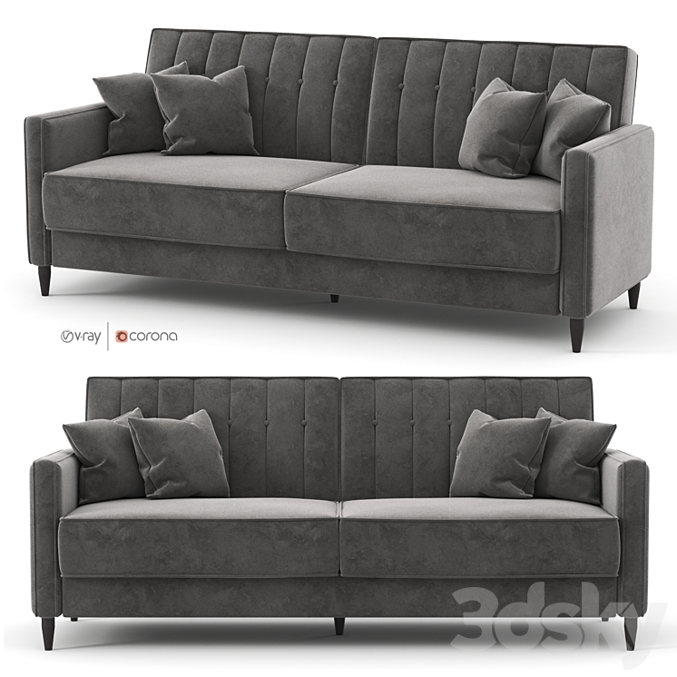 BLACK VELOR SOFA NIA SLEEPER WILLA ARLO INTERIORS 