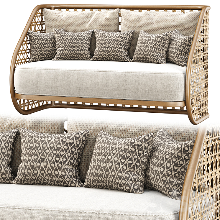 CARRY RATTAN LOVESEAT SA11 DOUBLE RATTAN SOFA 