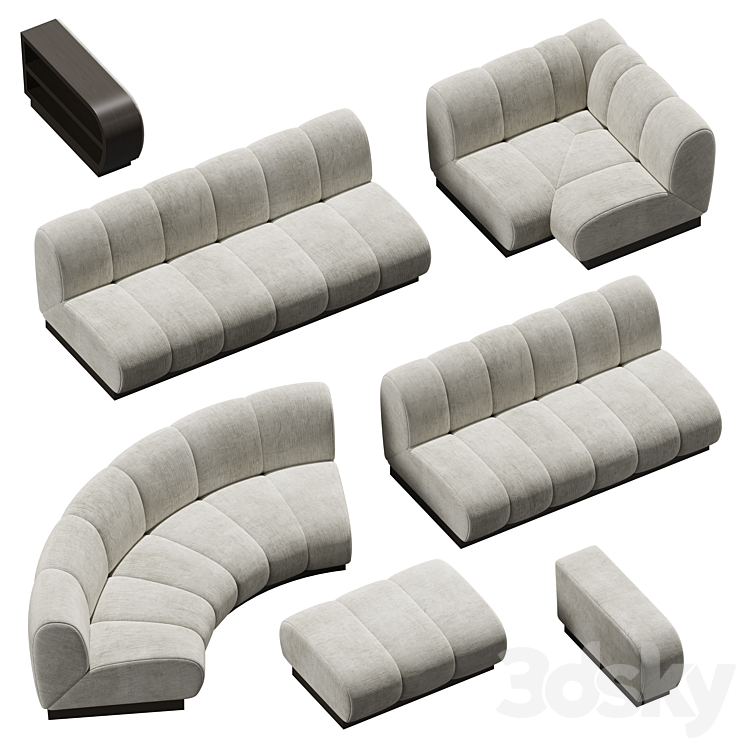 COLLECTION OF SOFAS BISCUIT SECTIONAL FROM VLADIMIR KAGAN 