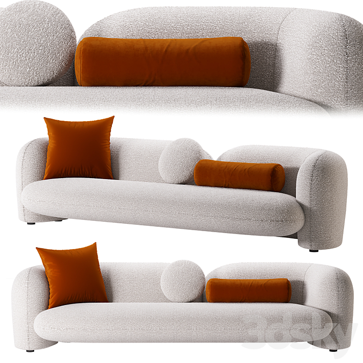CONTEMPORARY THREE SEATER SOFA HESSENTIA 