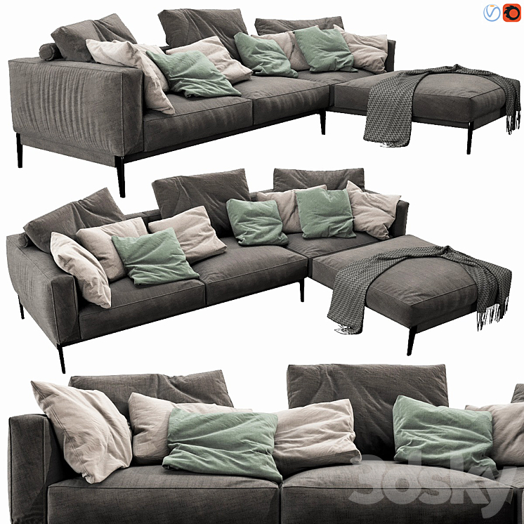 FLEXFORM ROMEO CHAISE LOUNGE 