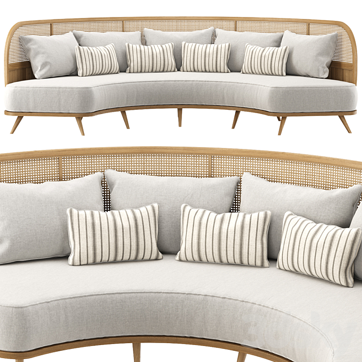 GARDEN ROUND SOFA R157 SEMI CIRCULAR RATTAN SOFA 
