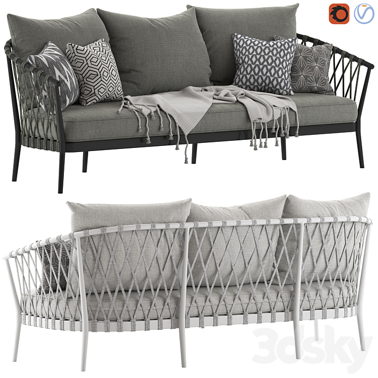 GLOBEWEST MAUI 3 SEATER SOFA 