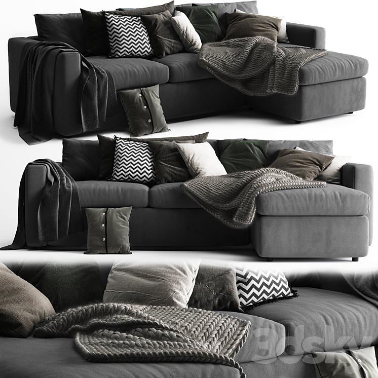 IKEA VIMLE SOFA 3 SEATS CHAISE LONGUE 