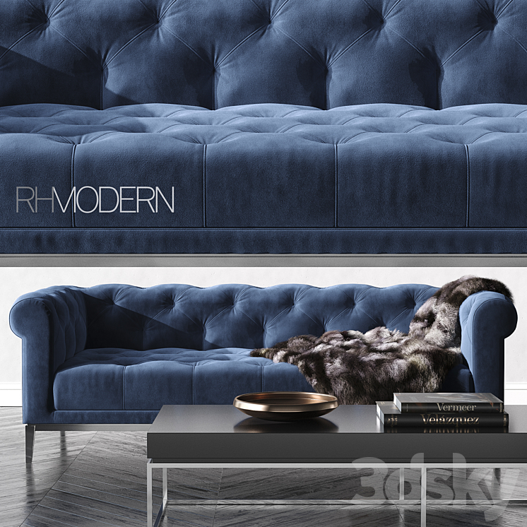ITALIA CHESTERFIELD FABRIC SOFA 