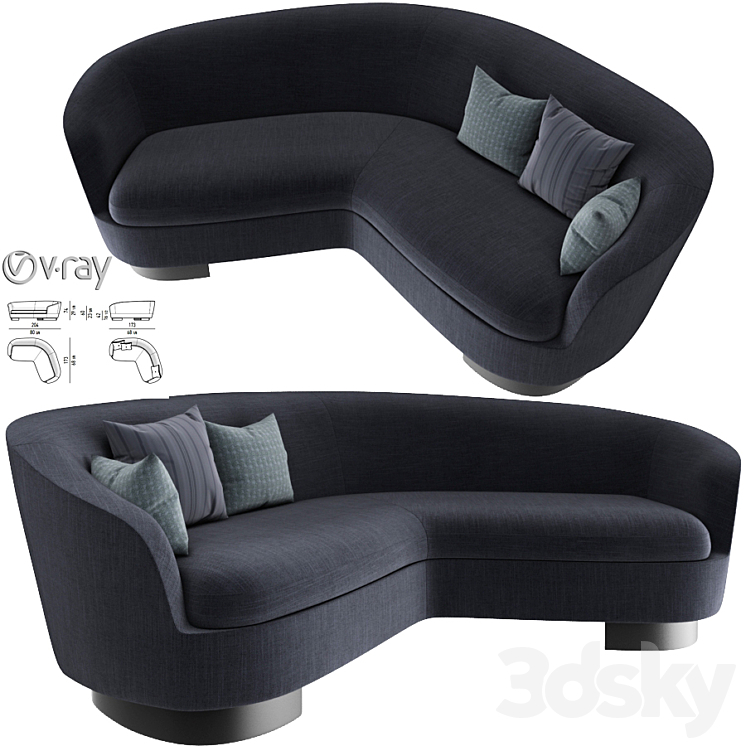 MINOTTI JACQUES CURVED SOFA 