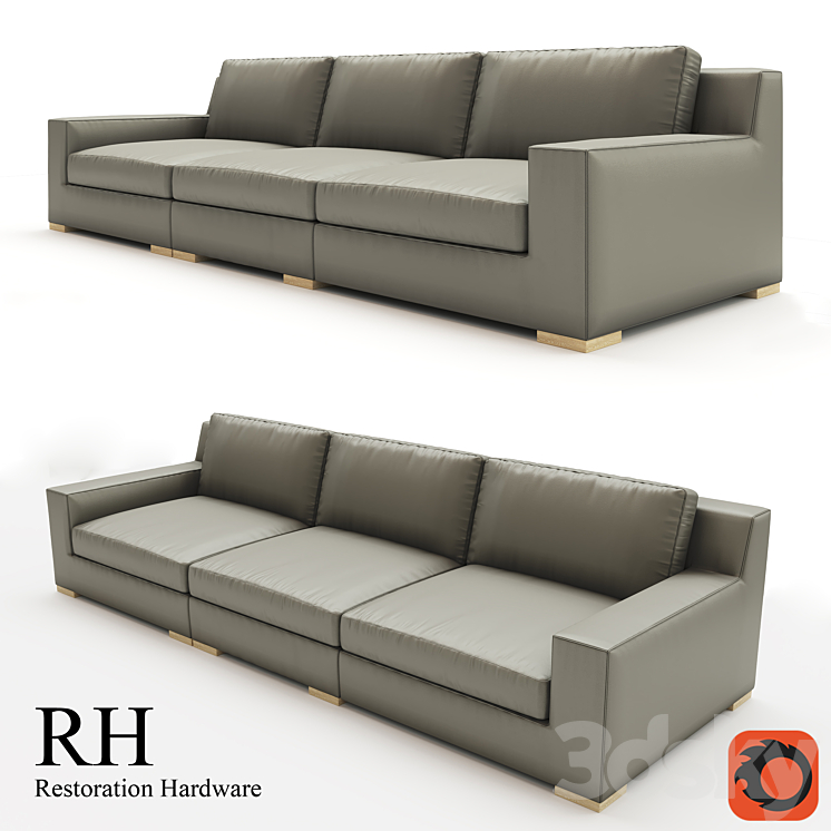 MODENA TRACK ARM MODULAR LEATHER SOFA SECTIONAL 