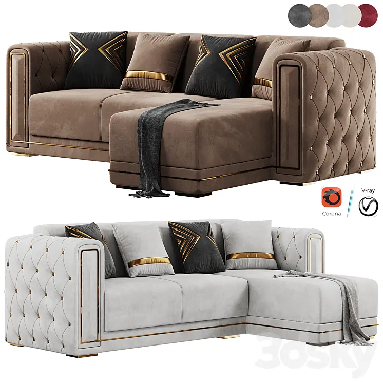 MODERN CORNER BEIGE SECTIONAL SOFA 