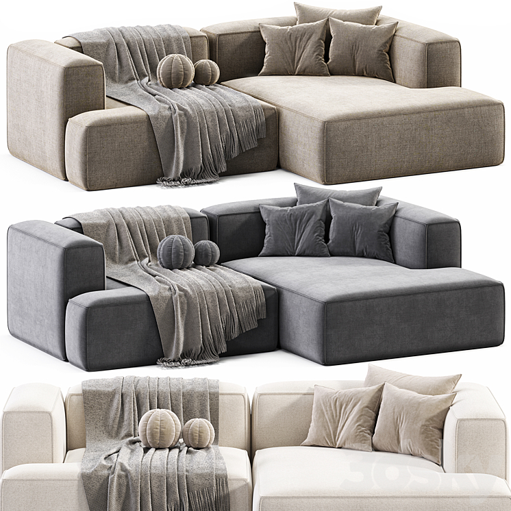NAROZNA SOFA MODULOWA ZE SZTRUKSU LENNON 
