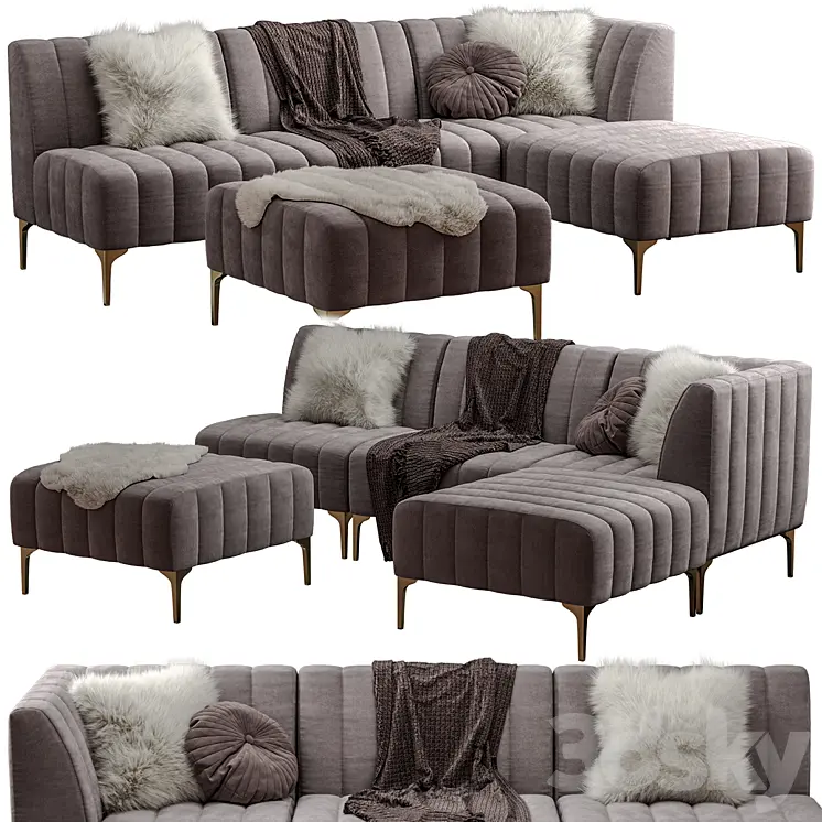 POTTERY BARN AVALON SOFA FABRIC SECTIONAL 