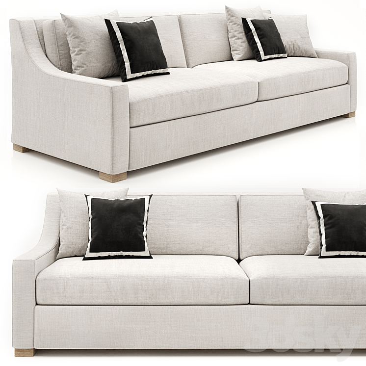 RESTORATION HARDWARE PARISIAN CLASSIC SLOPE ARM SOFA 