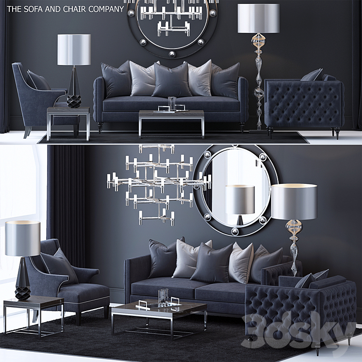 THE SOFA AMP CHAIR COMPANY SET 4 