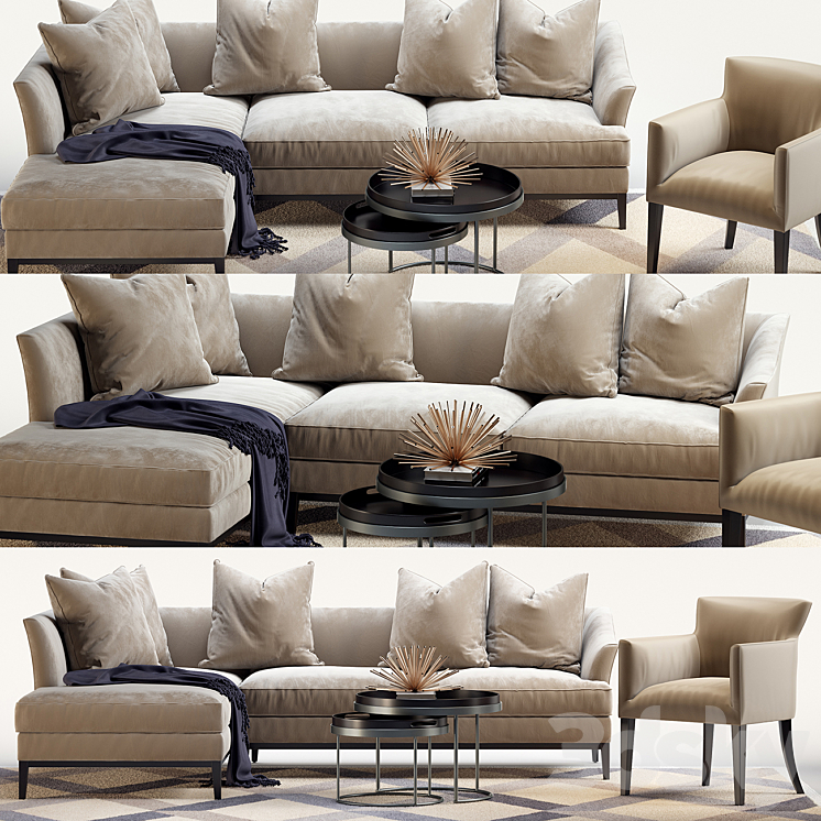 THE SOFA AND CHAIR COMPANY SET 2 