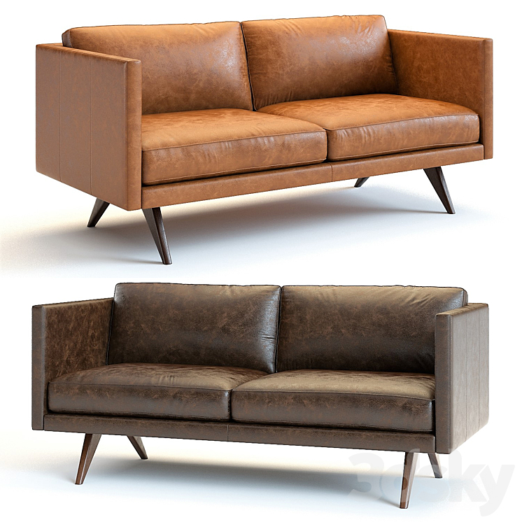 WEST ELM BROOKLYN LEATHER SOFA 