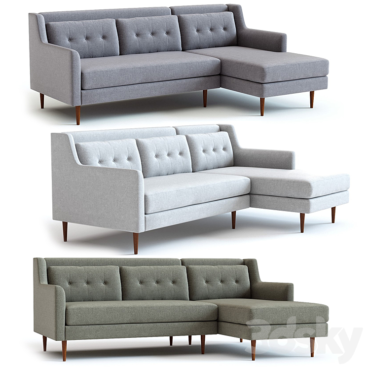 WEST ELM CROSBY 2 PIECE SECTIONAL 
