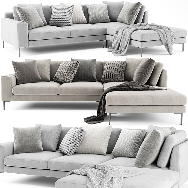 WEST ELM HARPER WITH OTTOMAN 