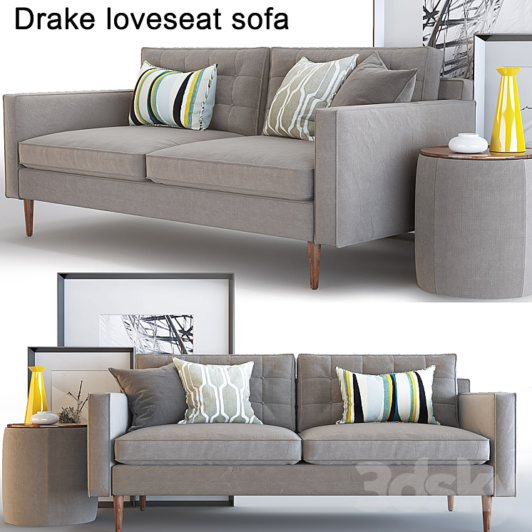 WEST ELM SOFA LOVESEAT DRAKE SOFA 
