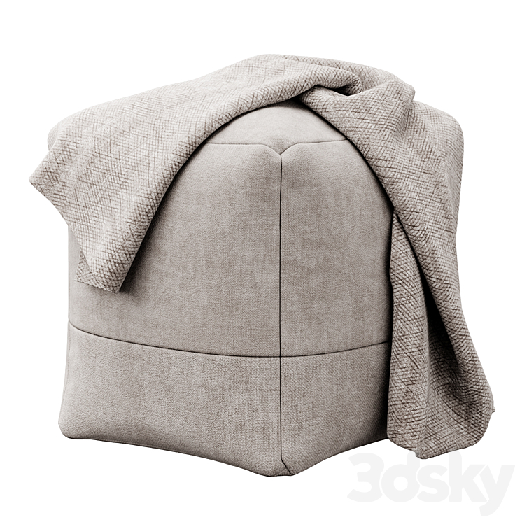 COTTON CANVAS SQUARE POUF WESTELM 