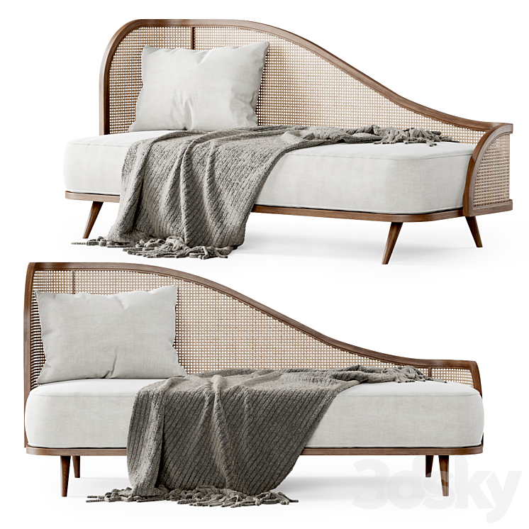 GARDEN DAYBED WM RATTAN BENCH 