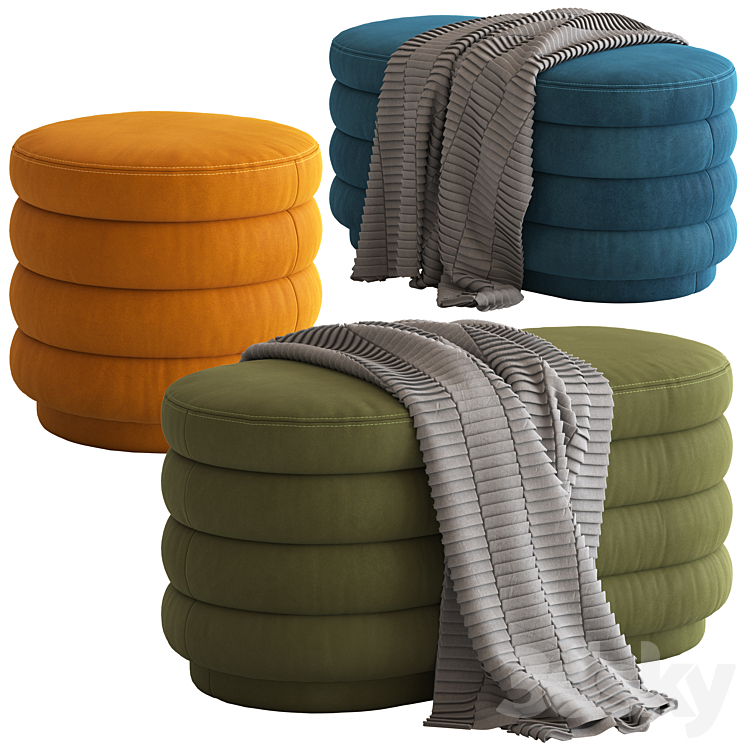 GLOBEWEST RIBBED OTTOMAN 