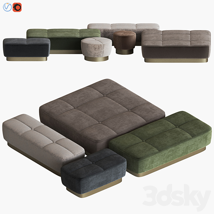 MINOTTI JACQUES POUF SET 