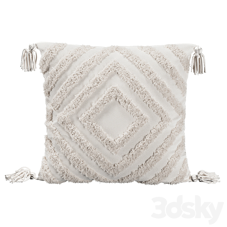 PILLOWS WITH FUR GEOMETRIC PATTERNS 