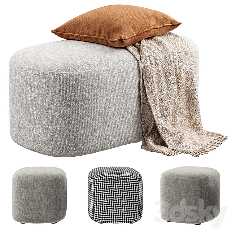 VORSEN ROUND OTTOMAN STOOL 