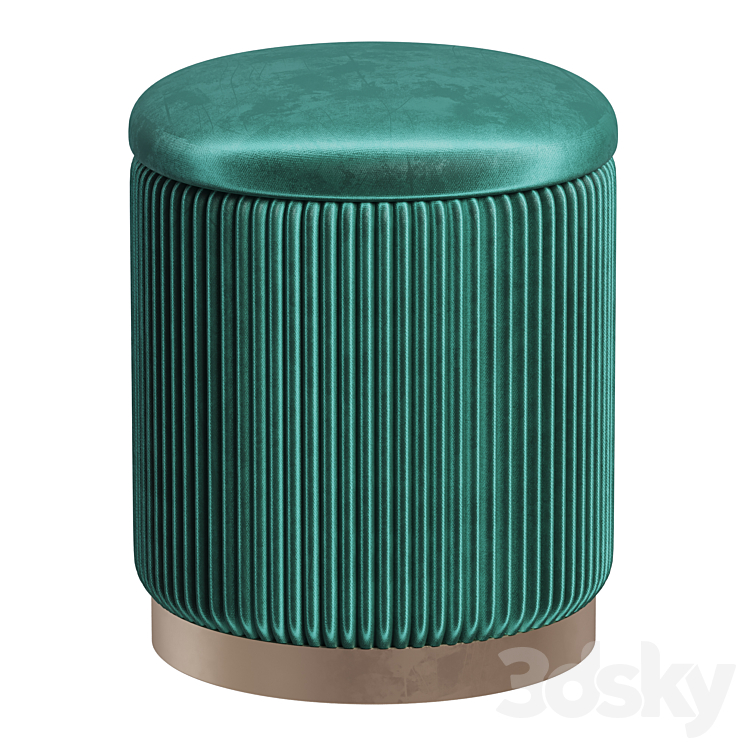 POUFFE WITH DRAWER BEATRICE GLOSSY VELOR IN 4 COLORS 