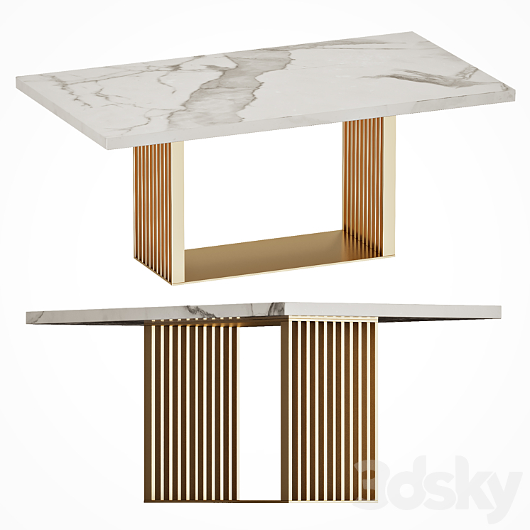 DINING TABLE WITH MARBLE TOP LINKOLN CAZARINA 