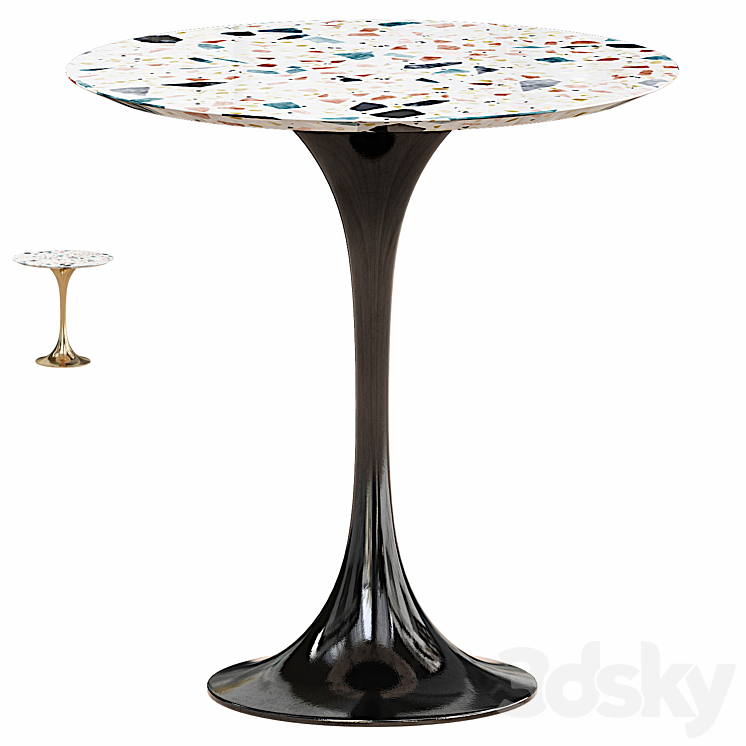 JEDISON 20 ROUND TERRAZZO SIDE TABLE IN GOLD TERRAZZO 