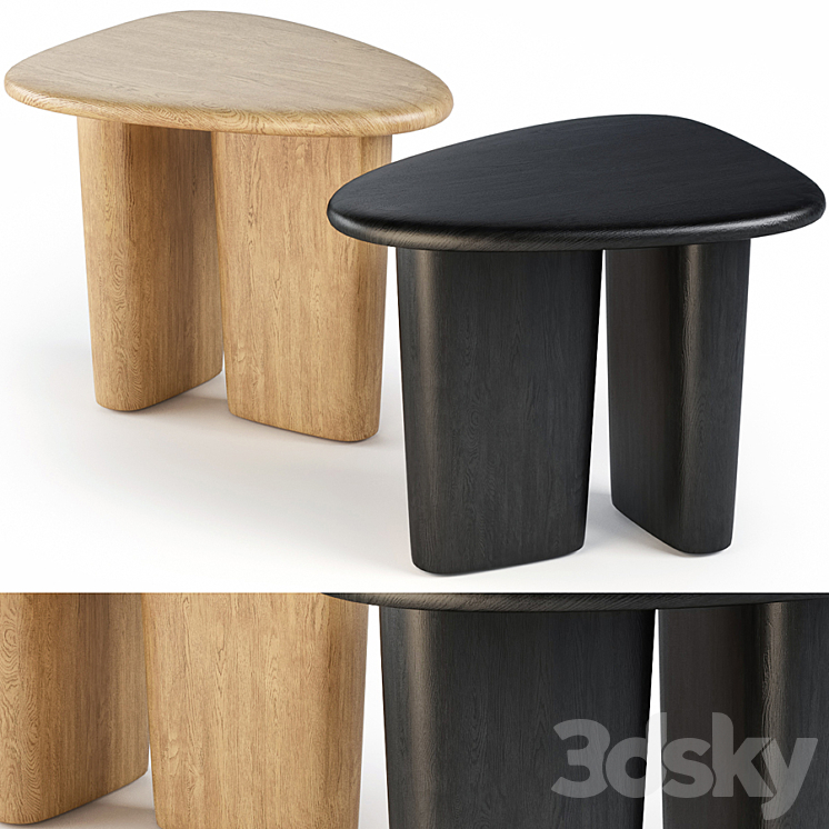 ANTHROPOLOGIE KALLE SCULPTURAL OAK SIDE TABLE 