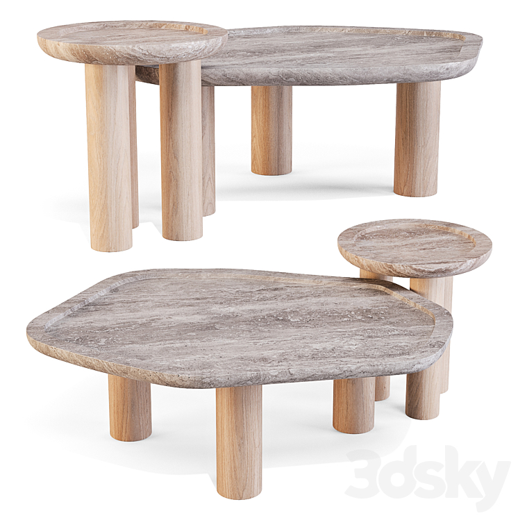 CB2 EL VERANO COFFEE AND SIDE TABLE 