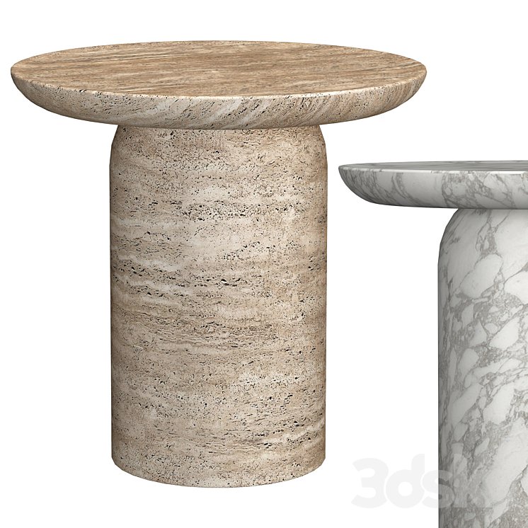 CUPOLA CARVED ROUND SIDE TABLE 