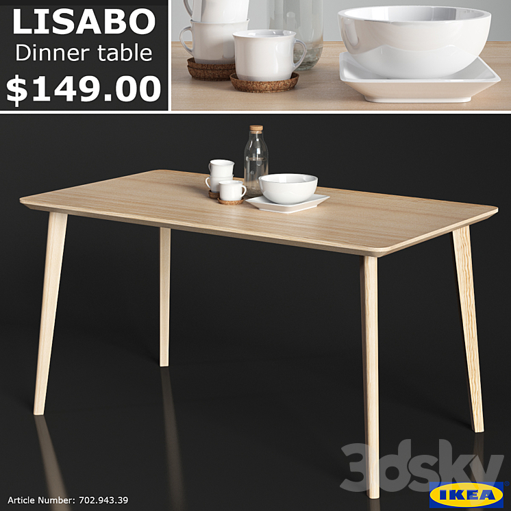 IKEA LISABO DINNER TABLE 