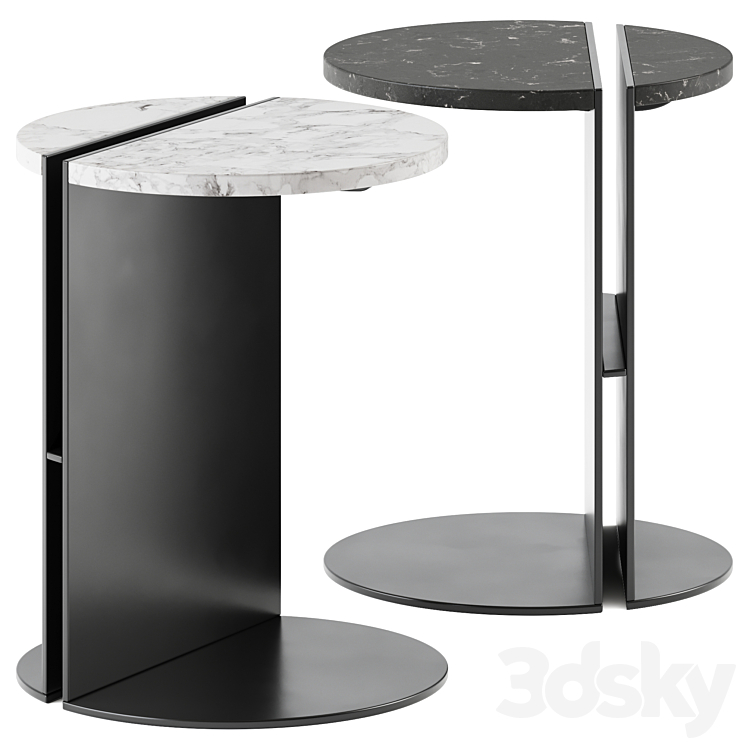 MAAMI HOME HALF CALACATTA VIOLA MARBLE SIDE TABLES 