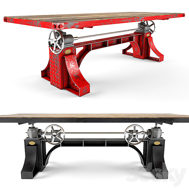 VINTAGE INDUSTRIAL BRONX CRANK TABLE 