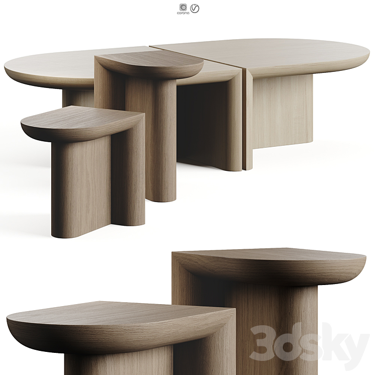 WEWOOD RE FORM COFFEE SIDE TABLES 
