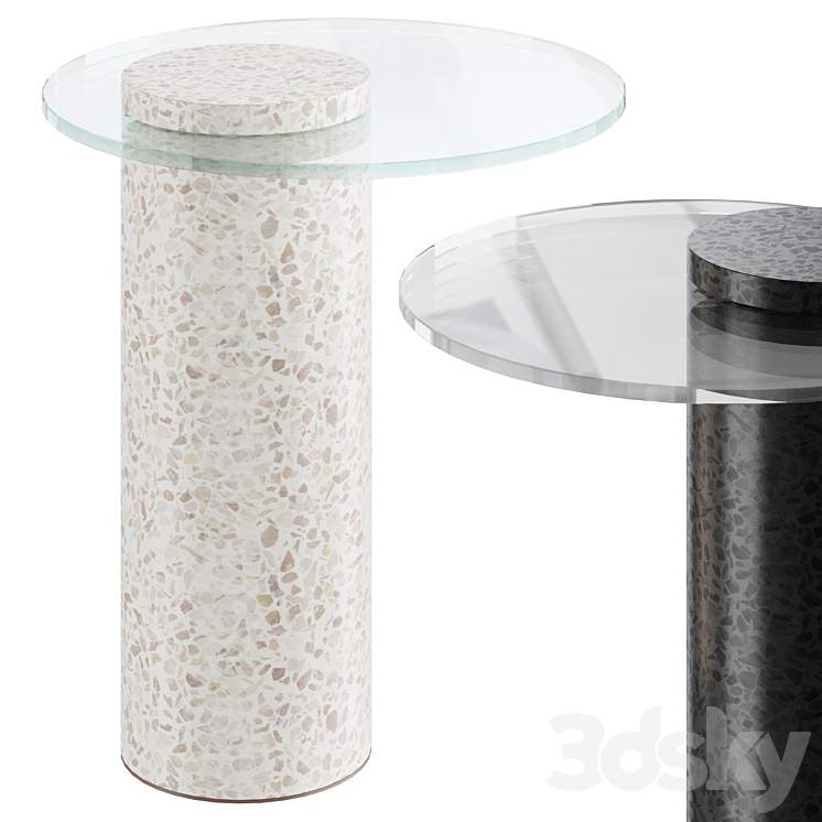ROUND TERRAZZO BASE SIDE TABLE 